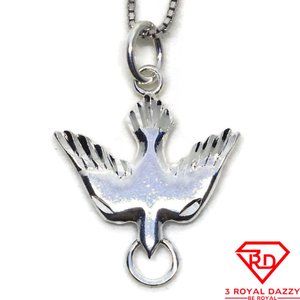 Flying Bird Charm 3D Pendant 925 Sterling Silver